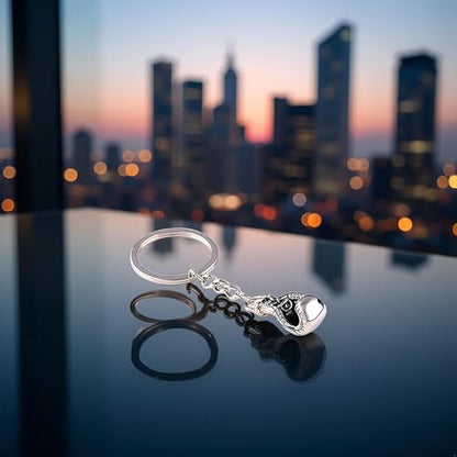 GANPUB 1Pc Silver Boxing Glove Style Keychain Zinc Alloy Key Holder Car Key Ring, Keychains, Accessories