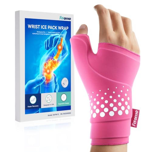 Thumb & Wrist Ice Pack Wrap, Long-Lasting Cold Compression for Recovery | Thickened Gel, Stays Cold Longer, Soft After Freezing, Full Wrap Cooling, Reusable Cold Hot Therapy, FSA Eligible - size: S/M, style: Pink