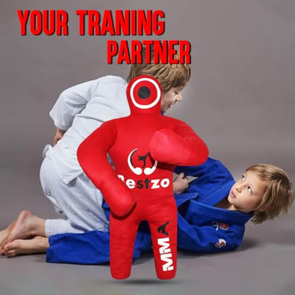 Bestzo Kids MMA Grappling Dummy - Unfilled Canvas Wrestling & BJJ Training Bag for Judo, Karate & Self Defense (48-Inch)
