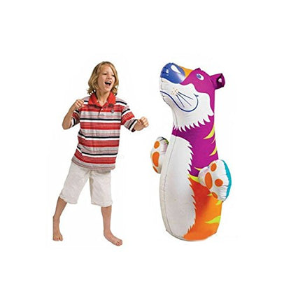 3D Bop Bag Pink Tiger - Inflatable Blow Up Punching Bag Toy