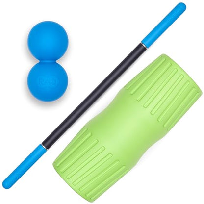 RAD Mobility Starter Pack for Myofascial Release, Muscle Recovery, and Tension Relief – Includes Exercise Foam Roller, Peanut Massage Ball, and Massage Stick - style: Mobility Starter Kit – 3-Piece