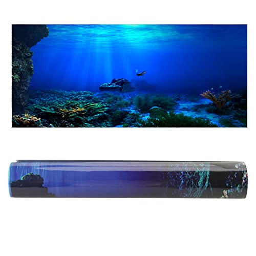 3D Reptile Background, Aquarium Background Adhesive Seaworld Background Poster, TV Background Photo Wallpaper, 3D Effect Underwater Seaworld Backdrop Decorations Poster for Aquarium Fish(122*46cm) - size: 122*46cm