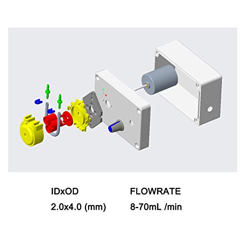 Gikfun 12V Adjustable Peristaltic Dosing Pump Liquid Metering Pump with Adapter for Aquarium Lab Analytical EK1960