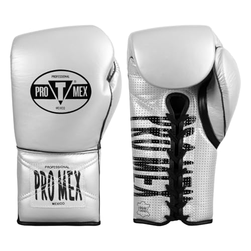 Title Boxing Pro Mex Professional Edge Lace Training/Sparring Boxing Gloves - color: Silver, size: 16 oz