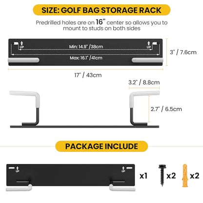 Wall Mounted Golf Bag Storage Rack,Golf Bag Storage Rack for Garage,Golf Bag Organizer for Garage,Golf Bag Hangers/Holder/Hook for Garage,Golf Storage System & Accessories - style: 1 Pcs Right-Angle Style