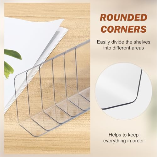 VOSAREA Plastic Shelf Dividers 6pcs Clear Acrylic L Shaped Separator Transparent Organizer Divider for Commodity Classification Cabinets Shelf Store 26cm - size: 28.00X6.00X3.00CM
