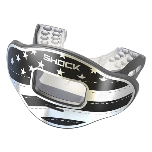 Shock Doctor Max Airflow Lip Guard OSFA - color: Stripes/Silver