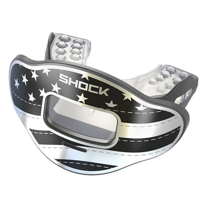 Shock Doctor Max Airflow Lip Guard OSFA - color: Stripes/Silver