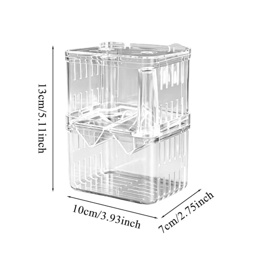 Breeder Box for Fish Tank, Transparent Floating Acclimation Hatching Incubator Box with Suction Cups, for Shrimp Guppy Platy Nursery, Hotel Lobby pet Store Cafe Aquarium Decor