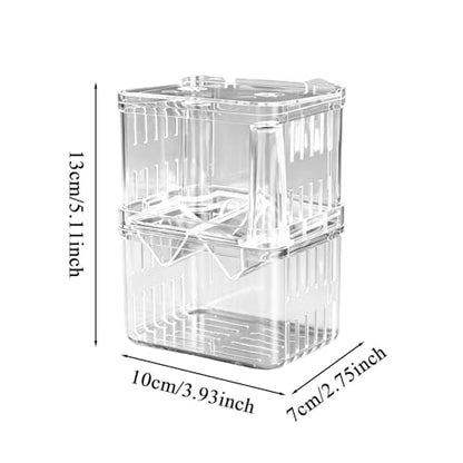 Breeder Box for Fish Tank, Transparent Floating Acclimation Hatching Incubator Box with Suction Cups, for Shrimp Guppy Platy Nursery, Hotel Lobby pet Store Cafe Aquarium Decor