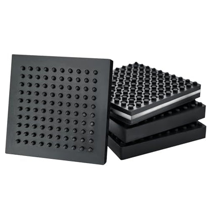 Machine Anti Vibration Mats Heavy Duty - 6 x 6 x 0.8 Inches 4 Pcs Non Slip Noise Reduction Anti Vibration Mats, Thick Steel Embedded Rubber Pad for Air Compressor, Swamp Cooler, Generator, HVAC - size: 6''x 6'', 4 Pcs