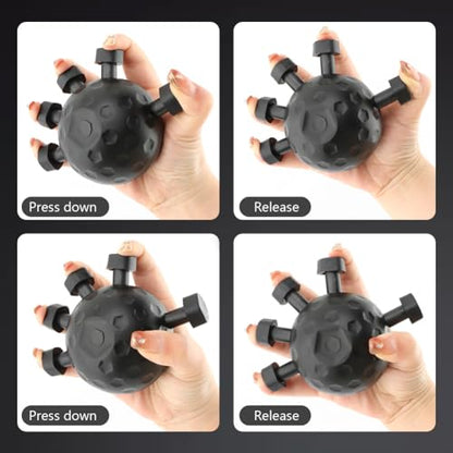 Finger Grip Strengthener, Adjustable Hand Grip Strength Trainer, Stress Relief Ball Finger Exerciser Gripper Tool for Muscle Building and Injury Recover