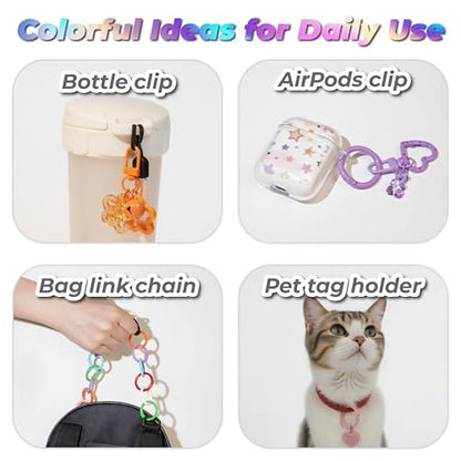 30PCS Keychain Clasp Set – 10 Colors Small Set with Lobster Clasps, Heart-Shaped Clasps and Spring O Rings for DIY Crafts, Gifts, Keychains & Classroom Projects - color: 10 colors-30pcs