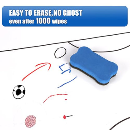 2 Piece Large Coaches Clipboard,White Dry Erase Coaching Sheet for Whiteboard,Basketball Tactics White Board for Coaches and Teachers Gift, Teaching Aid Tools for Classrooms - style: Soccer