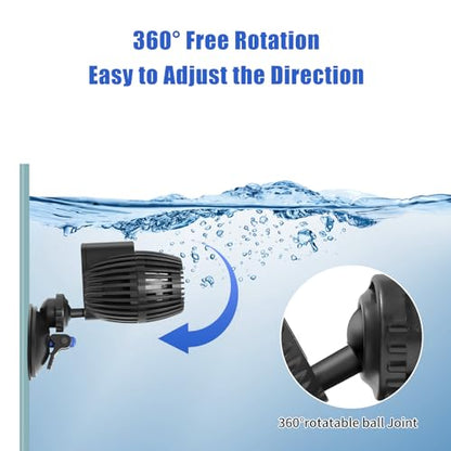 AQUANEAT Circulation Pump,1300 GPH Aquarium Wave Maker, Fish Tank Powerhead Submersible Water Pump with Suction Cup - size: 1300 GPH