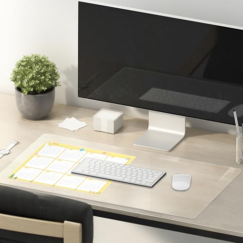 12 x 36 Inch Clear Table Cover Protector, 1.5mm Thick Plastic Table Cover, Vinyl Table Protector, Clear Desk Pad, Desk Mats on Top of Desks - size: 12" x 36"