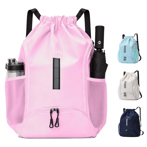 U・helper Drawstring Gym Backpack, Sports Cinch Sack, Swimming & Travel - color: Pink