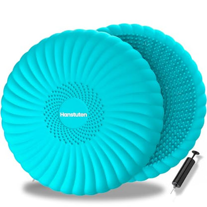 Wobble Cushion Core Balance Disc, Wiggle Seat with Inflation Pump - color: 1Turquoise