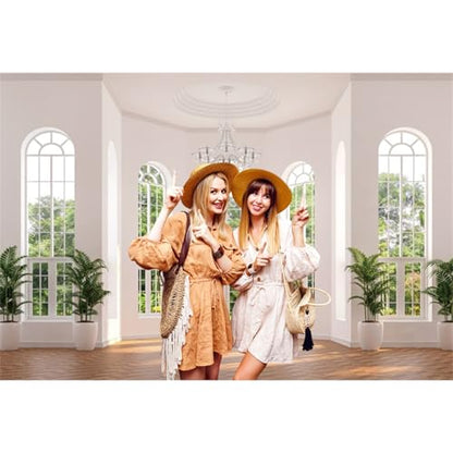 Fabric Windows Scenery Backdrop Interior Room Balcony Sunshine Living Room Photography Background Office Zoom Meeting Video Conference Backdrop Photo Studio Props 5x4ft - color: XH004, size: 5Wx4H FT