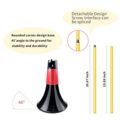 Obstacle Cones for Basketball Football and Sports Training, 10pcs Cones and 10pcs Poles with Carry Bag, Basketball Cones and Soccer Agility Poles for Soccer Basketball Speed Training