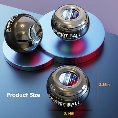 JIN BD Auto-Start Wrist Ball – GYRO Ball Trainer - color: Silver-Metal