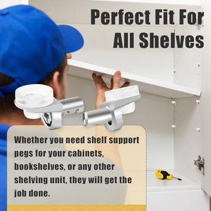 100 Pcs 1/5 Inch 5mm Shelf Pins - Cabinet Shelf Pegs with Silicone Suction Cups, Heavy Duty Shelf Pins for Support Kitchen Furniture, Shelf Pegs 5mm - color: 100-Pack
