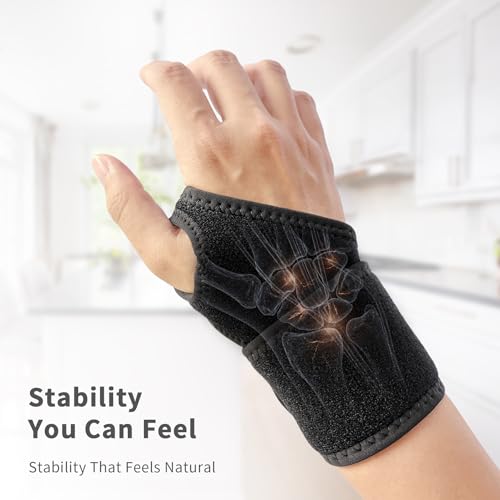Bracoo Carpal Tunnel Wrist Brace with Compression Wrap - color: Black
