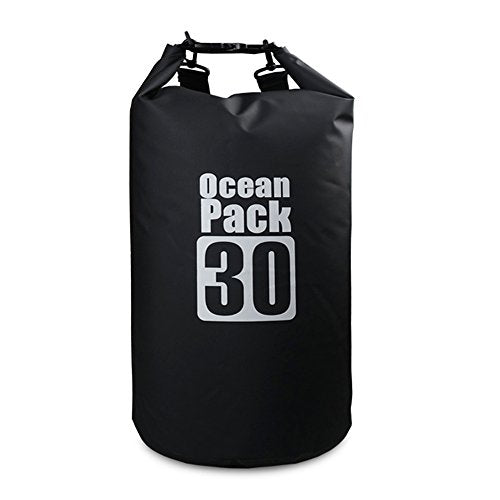 Dry Sack/Waterproof Bag for Boating, Kayaking, Hiking, Snowboarding, Camping, Rafting, Fishing and Backpacking (Black, 30L) - color: Black, size: 30L