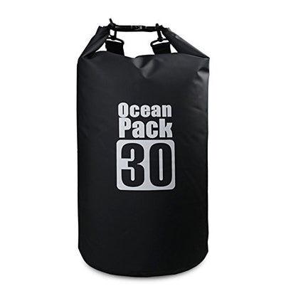 Dry Sack/Waterproof Bag for Boating, Kayaking, Hiking, Snowboarding, Camping, Rafting, Fishing and Backpacking (Black, 30L) - color: Black, size: 30L