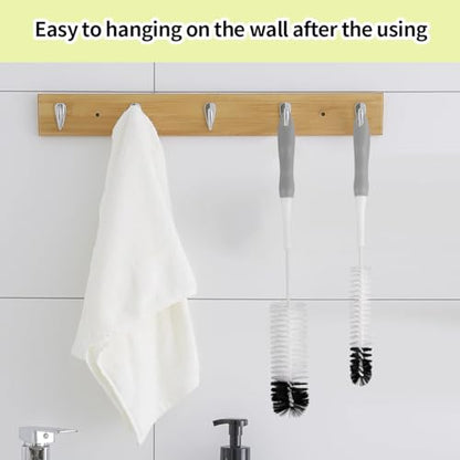 Bottle Cleaner Brush Set - Long Handle Bottle Brushes for Cleaning Narrow Neck Bottles, Beer, Wine, Baby Bottle, Pipes, Tubes, and Small Bottle