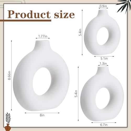 8 Pcs Rustic Vase Centerpieces Set Included Boho Ceramic Vase Decorative Books Wood Bead Garland with Tassels for Farmhouse Table Island Living Room Decor(with God All Things are Possible)
