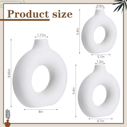 8 Pcs Rustic Vase Centerpieces Set Included Boho Ceramic Vase Decorative Books Wood Bead Garland with Tassels for Farmhouse Table Island Living Room Decor(with God All Things are Possible)