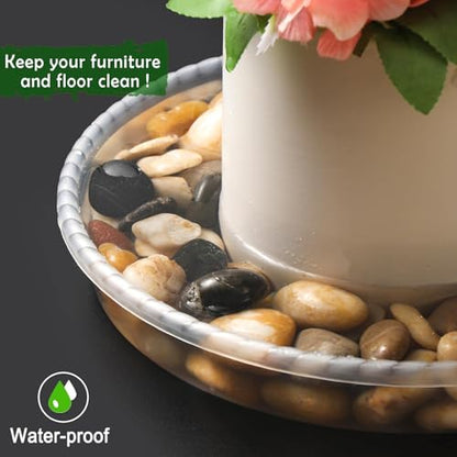 9 Pack Plant Saucers (6inch /8inch /10inch), Heavy Sturdy Plant Trays Pot Tray for Indoor Clear Plastic Flower Pot Saucers Thicker Plant Water Drip Trays for pots- Clear