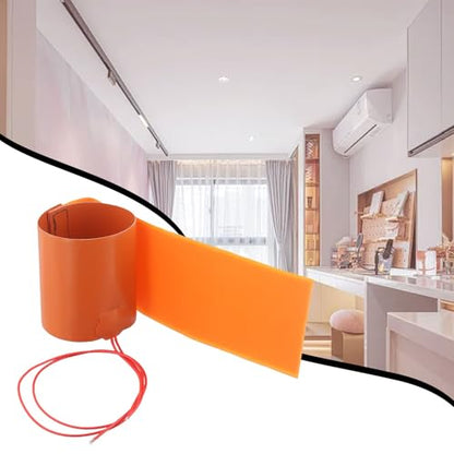 Silicone Heating Pad Mat 12V 240W Flexible Bottle Heater Wrap Orange 10x30cm for Home Brewing and DIY Projects