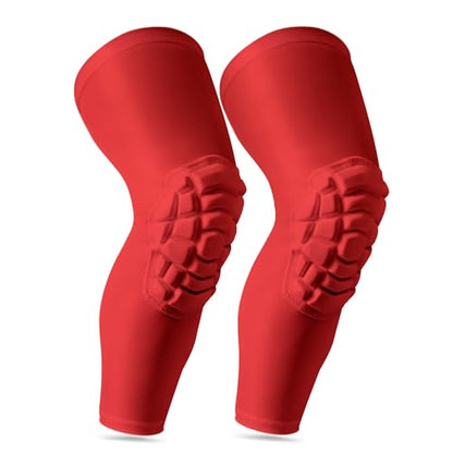Knee Pads Compression Leg Sleeve Wrestling Volleyball Football Knee Pads, Knee Compression Sleeve for Youth Adult, 1 pair of Knee Sleeves ((#1) Red-2pcs,Large) - color: (#1) Red-2pcs, size: Large