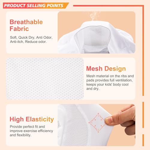 GUOZI Youth Football Padded Shirt with Chest Rib Shoulder Protectors | 5-Pad Impact Protection Compression Undershirt Vest With Heart Sternum For Football Baseball Lacrosse Paintball - size: X-Large, style: White