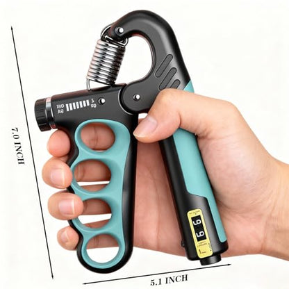 2PCS Adjustable Hand Grip Strengthener (11-220LB) - Automatic Counter Hand Wrist Forearm Exerciser, Grip Strength Trainer for Athletes, Musicians, Injury Recovery & Physical Therapy (Yellow)