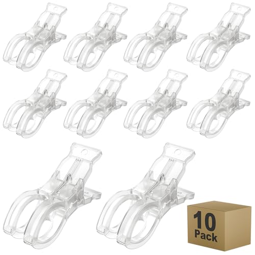 10 Pack Balloon Arch Clips, Large Clear Spring Clamps for Backdrop, 3.5'' Plastic Clips Supplies for Birthday Decoration Accessories Beach Towels Crafts Swimming Pool Photography Studios