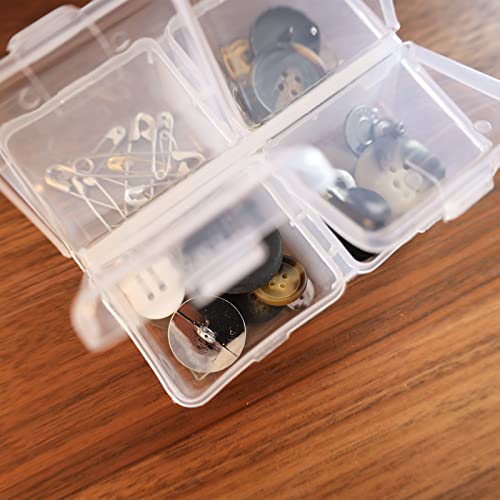 Clear 4 Compartment Plastic Pop Top Storage Organizer