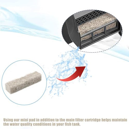 NQEUEPN 12pcs Ammonia Reducer Filter Pads for Aqueon, Fish Tank Replacement Filter Pads Carbon Filter Pads Compatible with Aqueon QuietFlow LED PRO Model 10