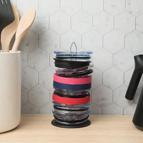 Vertical Cup Lid Organizer No Drill Kitchen Lid Storage Rack - 7.7" L x 3.5" W