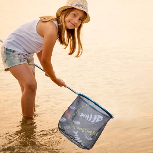 NOLITOY Fishing Net Replacement Head 35cm Diameter, Foldable Fish Catching Tool with Sturdy Mesh, Multi-use Landing Net for Freshwater and Saltwater Fishing Supplies Random Color