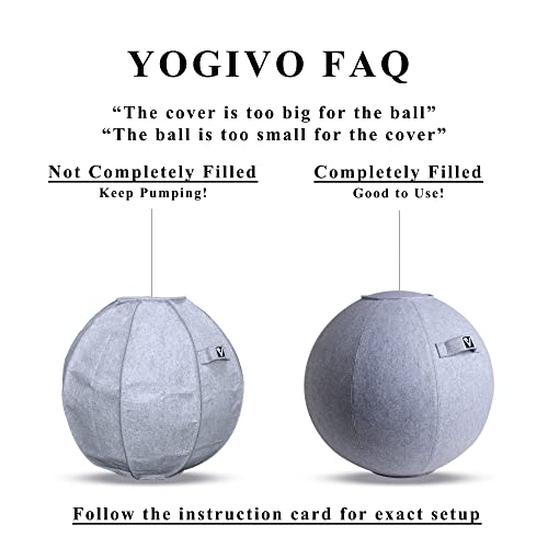 Sitting Ball Chair for Office and Home, Pilates Exercise Yoga Ball with Cover for Balance, Stability and Fitness, Ergonomic Posture Exercise Ball Seat with Handle and Pump - color: Snow