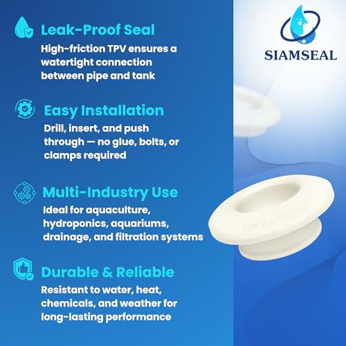 3/4 inch Hydroseal flexible tank adapter Bulkhead Fitting, Leak-Proof TPV Tank/Pipe Seal, No Glue, Aquaculture Hydroponics Filtration, garden hose bulkhead fitting, rain barrel bulkhead fitting - size: 3/4 inches-12Pcs