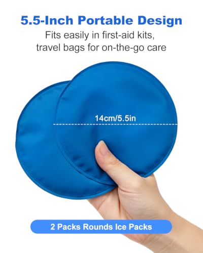 Reusable Round Hot Cold Therapy Gel Ice Packs for Injuries and Joint Pain - size: 2 Count (Pack of 1)