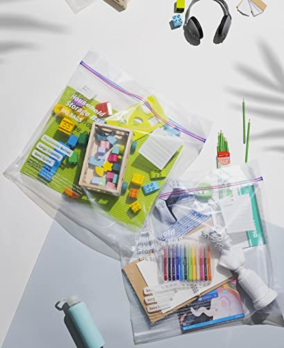 15 XX-Large Plastic Storage Bags, 10 Gallons, Zero BPA, Double Zipper Seal, 3 Mils Thick, Double Layer Carry Handle, 24"x20"x7", Moving, Seasonal, Travel - size: 10 GALLONS