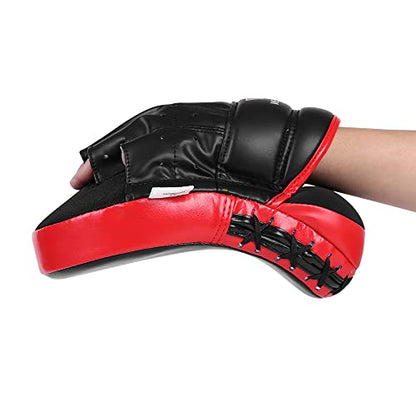 Wesing Curved Hand Target Punch Mitts Curved Focus Pad Kickboxing MMA Muay Thai Fighting Pad Hand Pad Speed Training