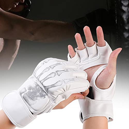 Boxing Gloves MMA Half Mitts Hand Guard Open Palm Gear Half Finger Sport Mittens PU Leather Thicken Pad Breathable Suitable for Grappling