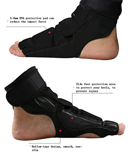 Taekwondo Training Boxing Foot Protector Gear Martial Arts Fight Muay Thai Kung Fu Tae Kwon Do Feet Protector TKD Foot Support for Men Women Kids Children (X-Small)