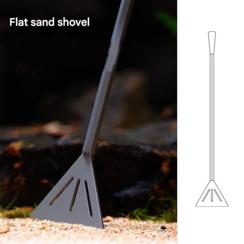 Stainless Steel Sand Shovel for Aquascaping Projects and Garden Soil Leveling with Wide Easyly Maintenance Sand Leveler for Aquariums and Gardes Corrosions-Resistant Stainless Steel